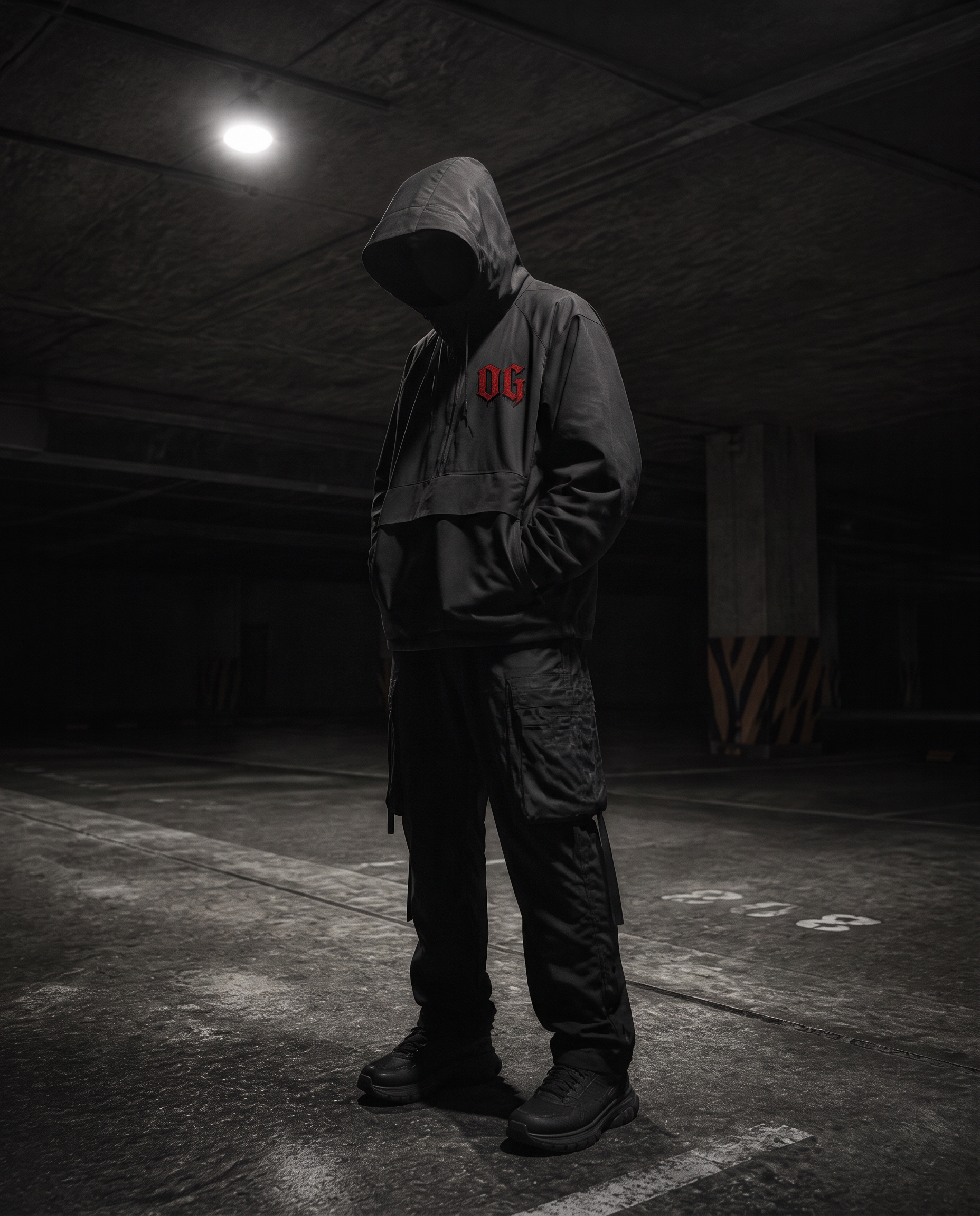 OG CULT campaign — figure in an underground car park at night